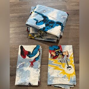 Pottery Barn Kids Blue Superhero Duvet Cover Set